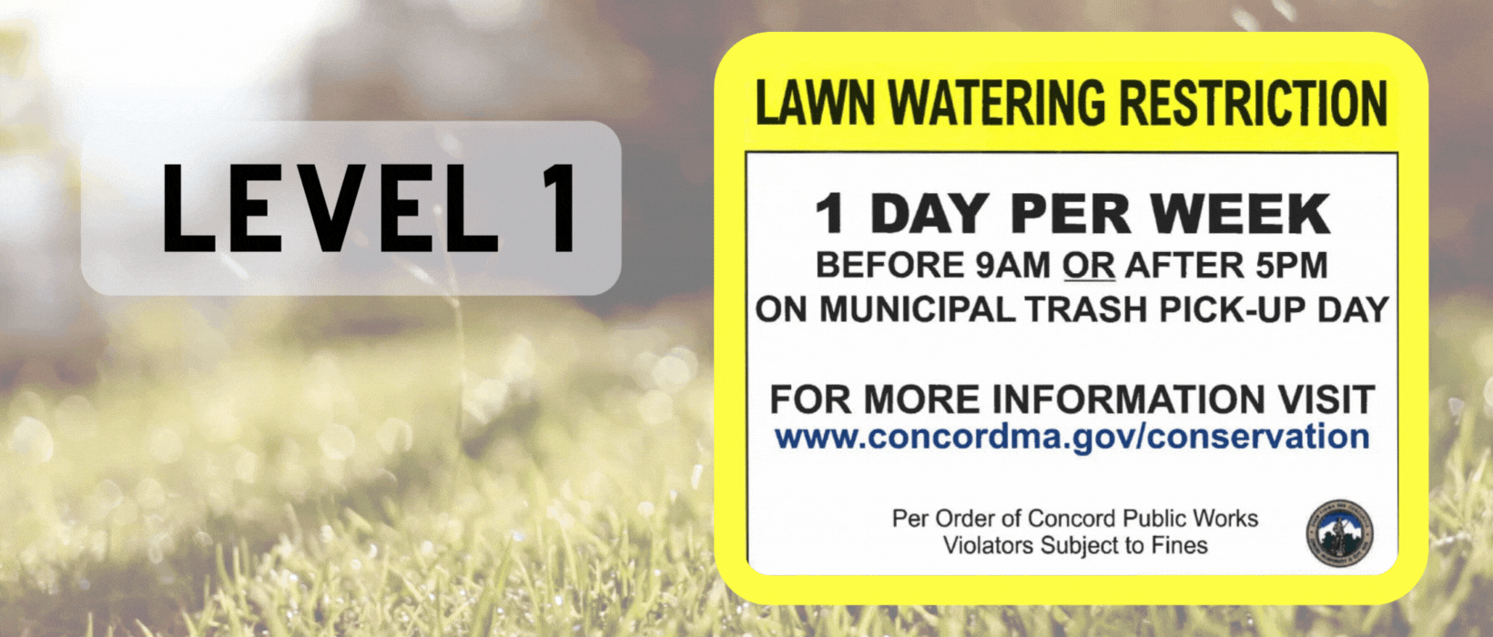 Level 1 Lawn Watering Restriction