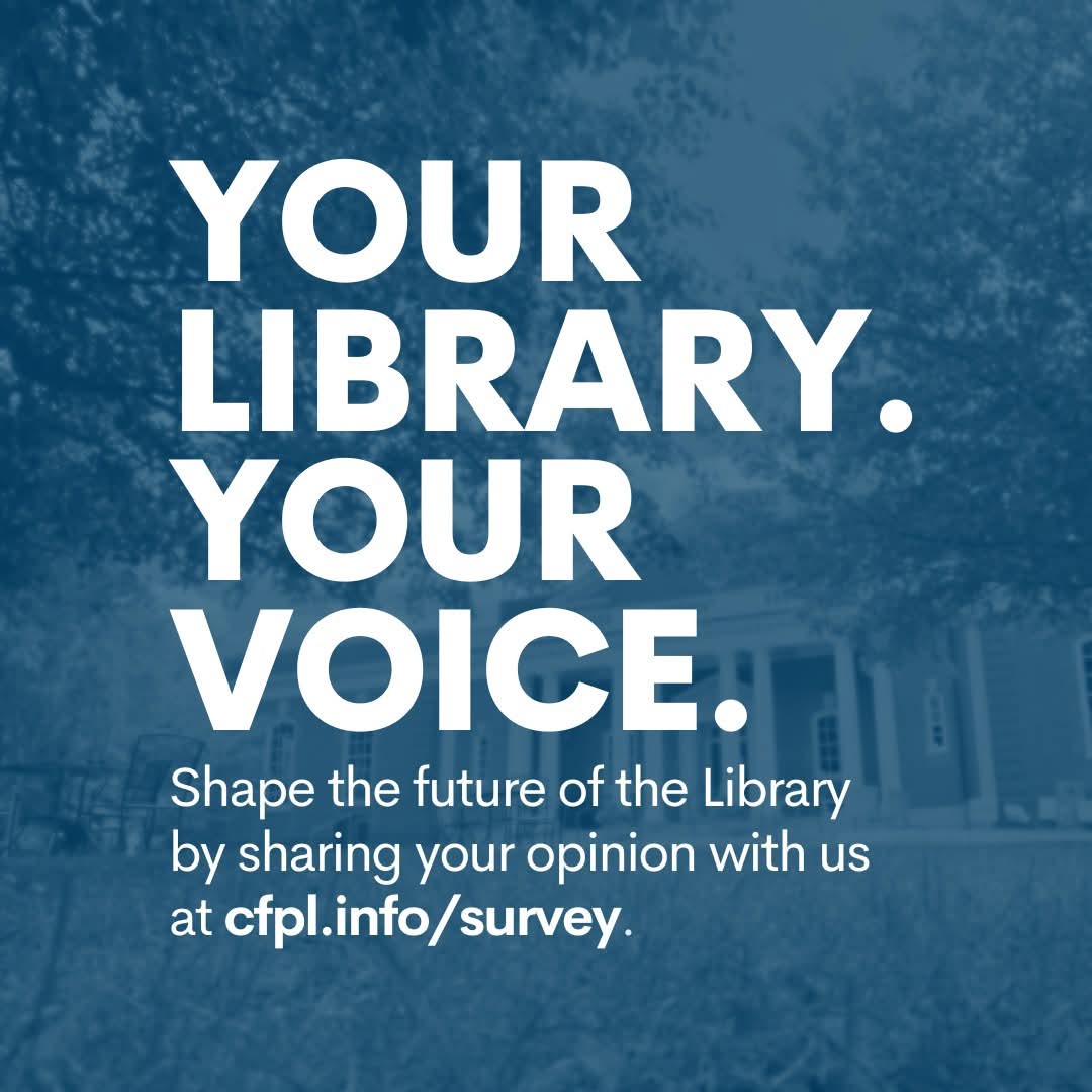 Library Survey on blue backgroun
