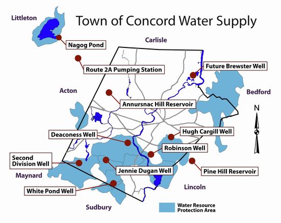 Map of Water Supply in Concord