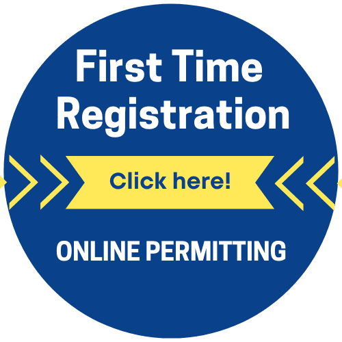 First Time registration button Opens in new window