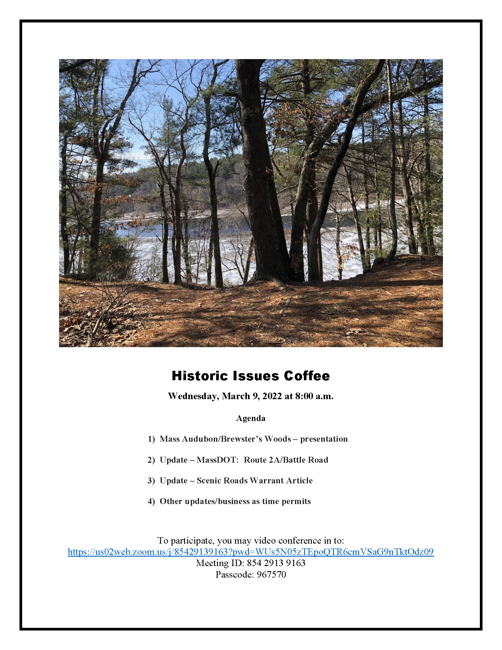 Historic Issues Coffee agenda  3-9-22