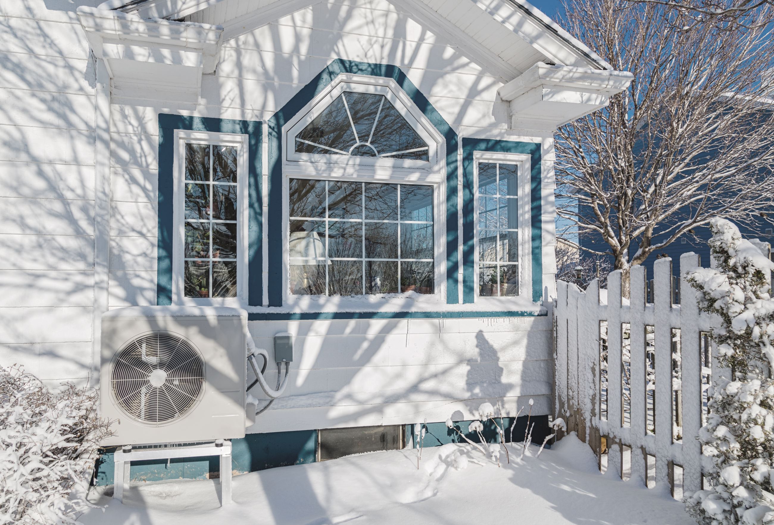 ASHP outdoor unit-winter