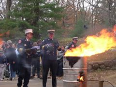 Flag Retiring In Burning Bin